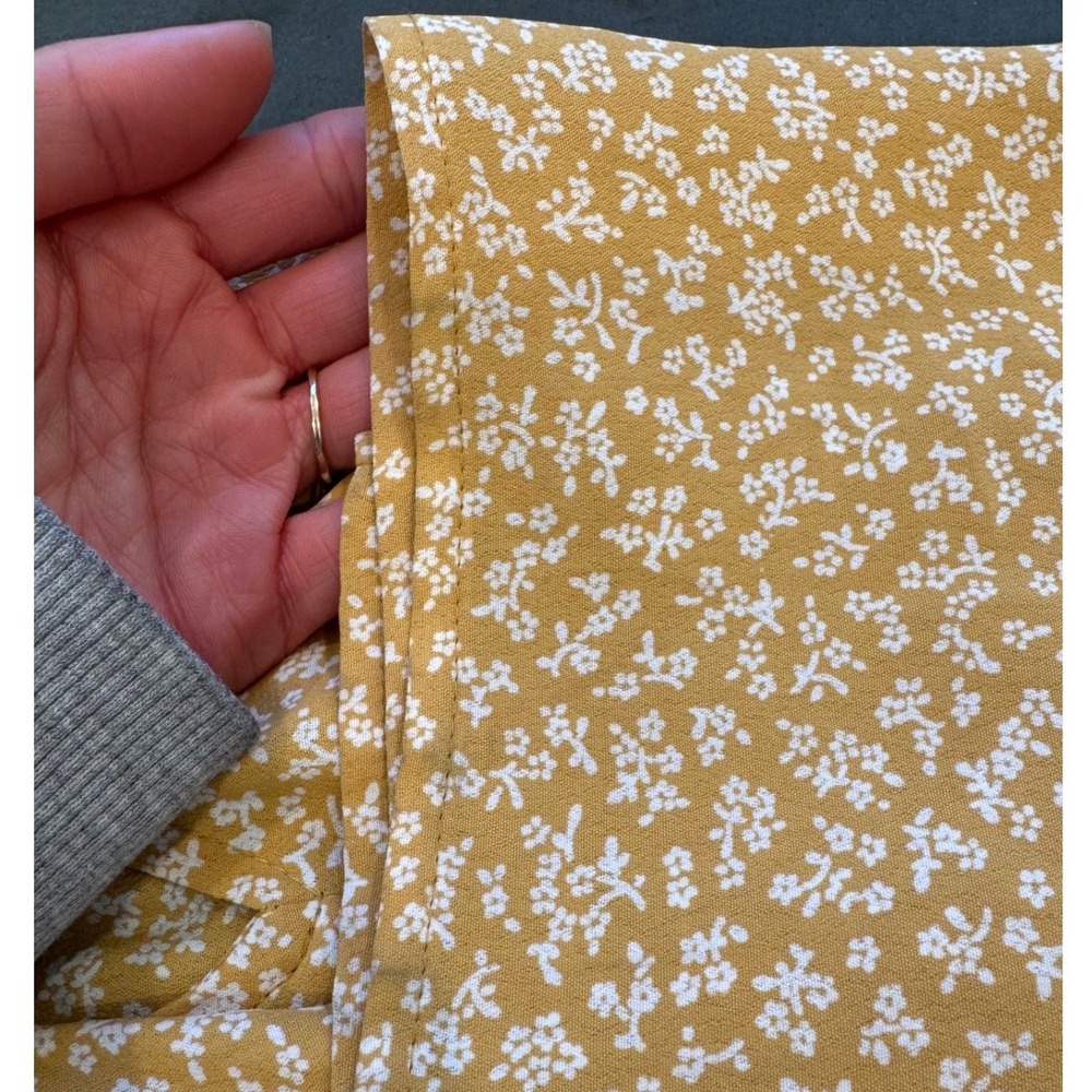 NWT Whimsy + Row Ella Dress Mustard Yellow Floral V-Neck Cutout Back Midi XS - Picture 12 of 12